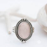 Rose Quartz Oval Ring ~ Gemstone ~ Natural ~ Sterling Silver 925 ~ Jewelry ~ Handmade~ January Birthstone -MR264