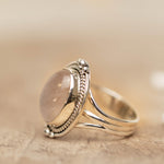 Rose Quartz Oval Ring ~ Gemstone ~ Natural ~ Sterling Silver 925 ~ Jewelry ~ Handmade~ January Birthstone -MR264