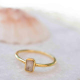 Rose Quartz Ring ~ Gemstone ~ Natural ~ 18k Gold Plated ~ Jewelry ~ Handmade~ January Birthstone - MR321