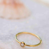 Rose Quartz Gold Ring ~ Delicate ~ 18k Gold Plated ~ Handmade ~ Gemstone~Statement ~Everyday~ Hippie~Bohemian~Stackable~MR326