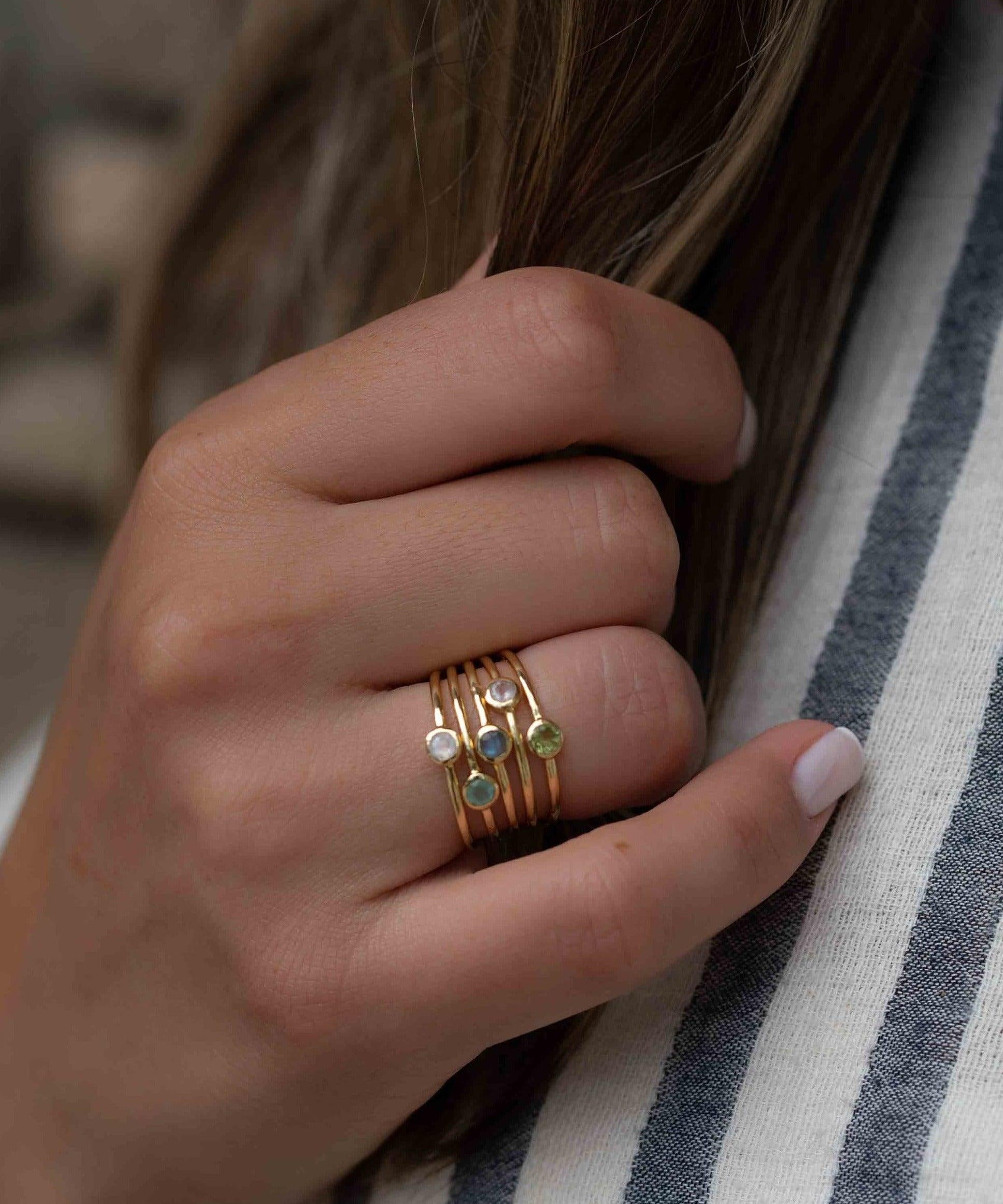 Rose Quartz Gold Ring ~ Delicate ~ 18k Gold Plated ~ Handmade ~ Gemstone~Statement ~Everyday~ Hippie~Bohemian~Stackable~MR326