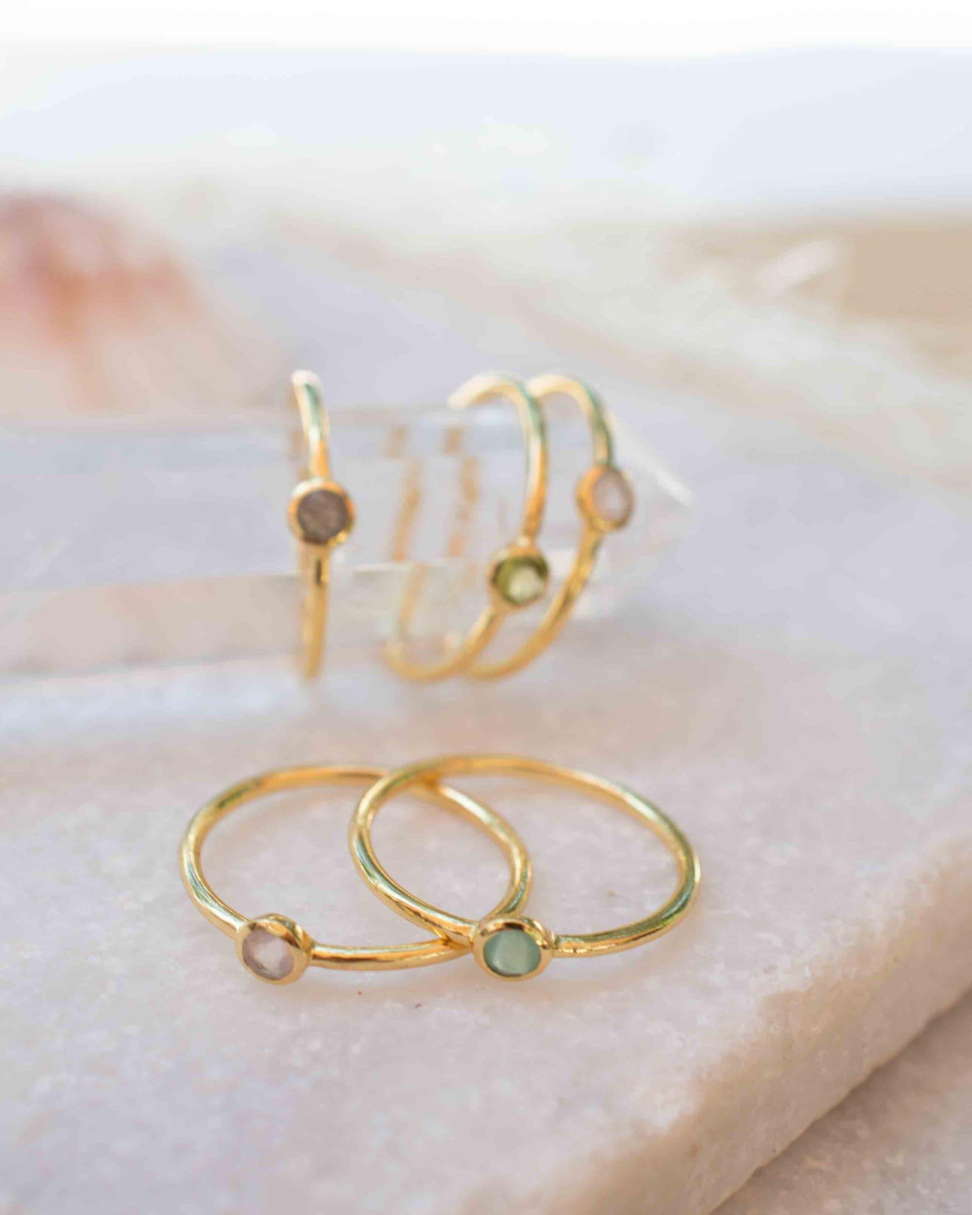Rose Quartz Gold Ring ~ Delicate ~ 18k Gold Plated ~ Handmade ~ Gemstone~Statement ~Everyday~ Hippie~Bohemian~Stackable~MR326