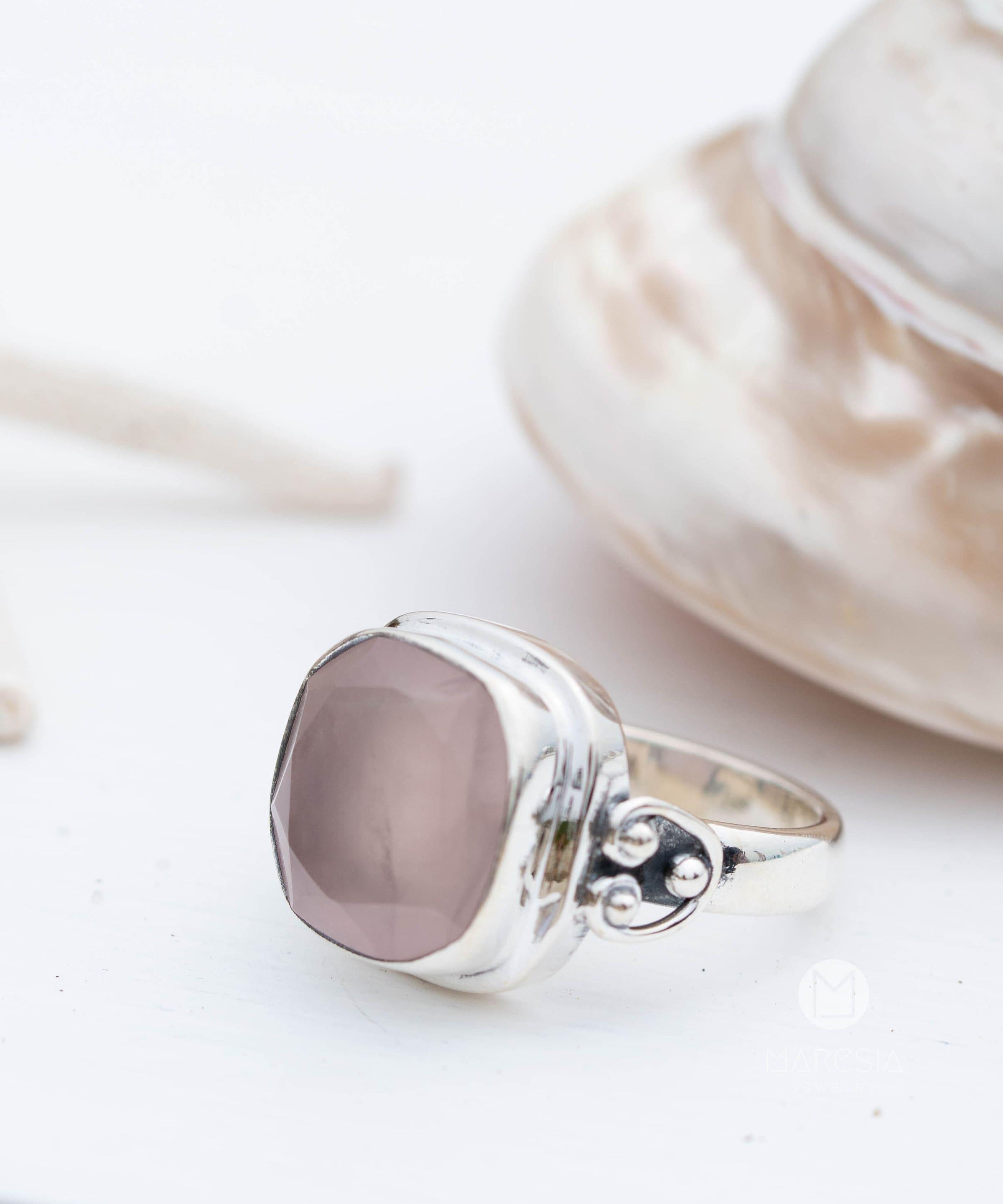 Alice Ring ~ Rose Quartz ~ Sterling Silver 925 ~ MR258
