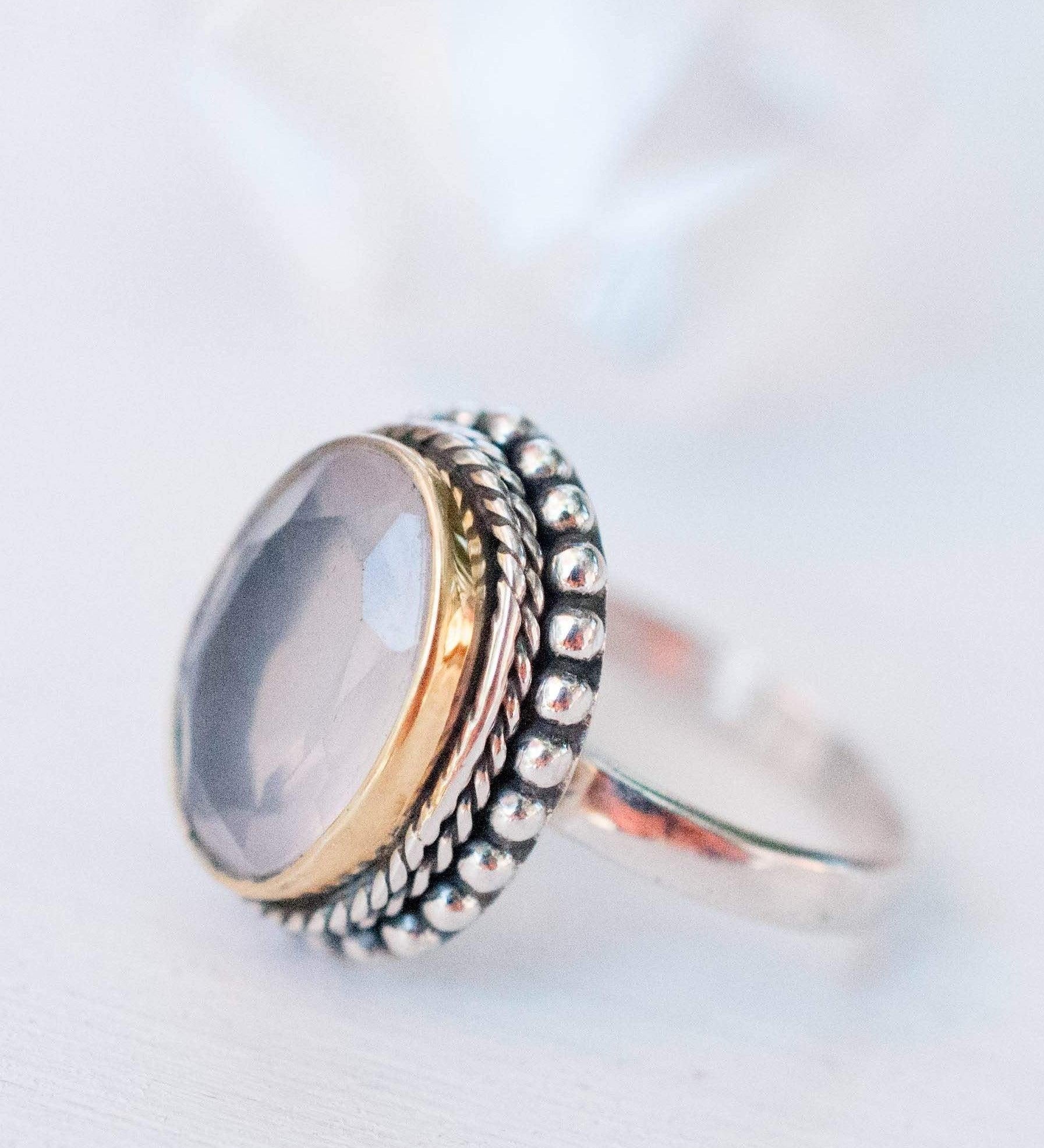 Rose Quartz Ring ~Sterling Silver 925 ~MR001 - Maresia Jewelry