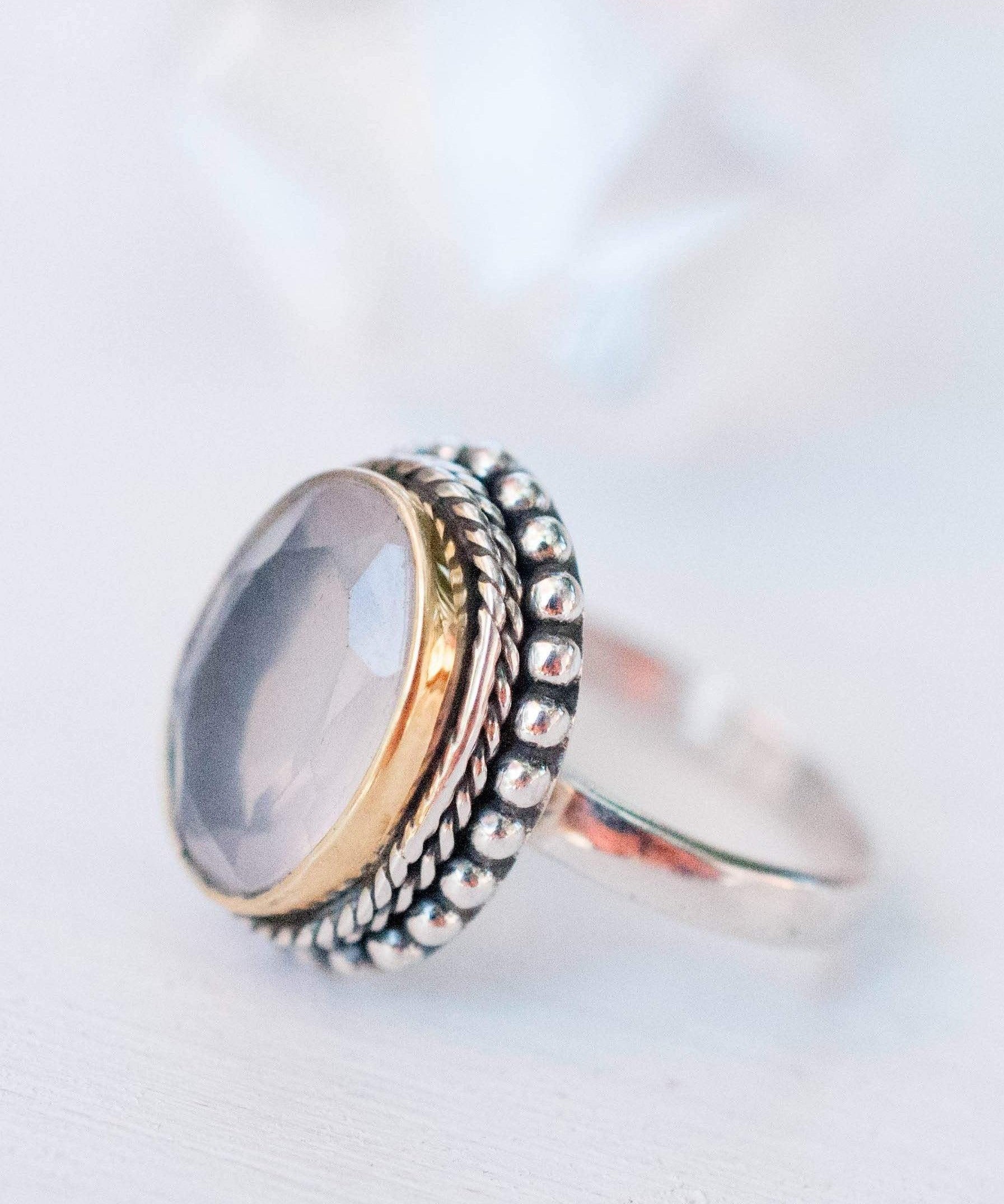 Rose Quartz Ring ~Sterling Silver 925 ~MR001 - Maresia Jewelry