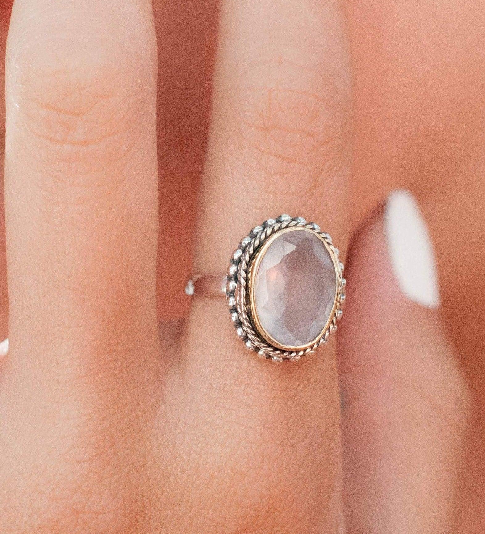Rose Quartz Ring ~Sterling Silver 925 ~MR001 - Maresia Jewelry