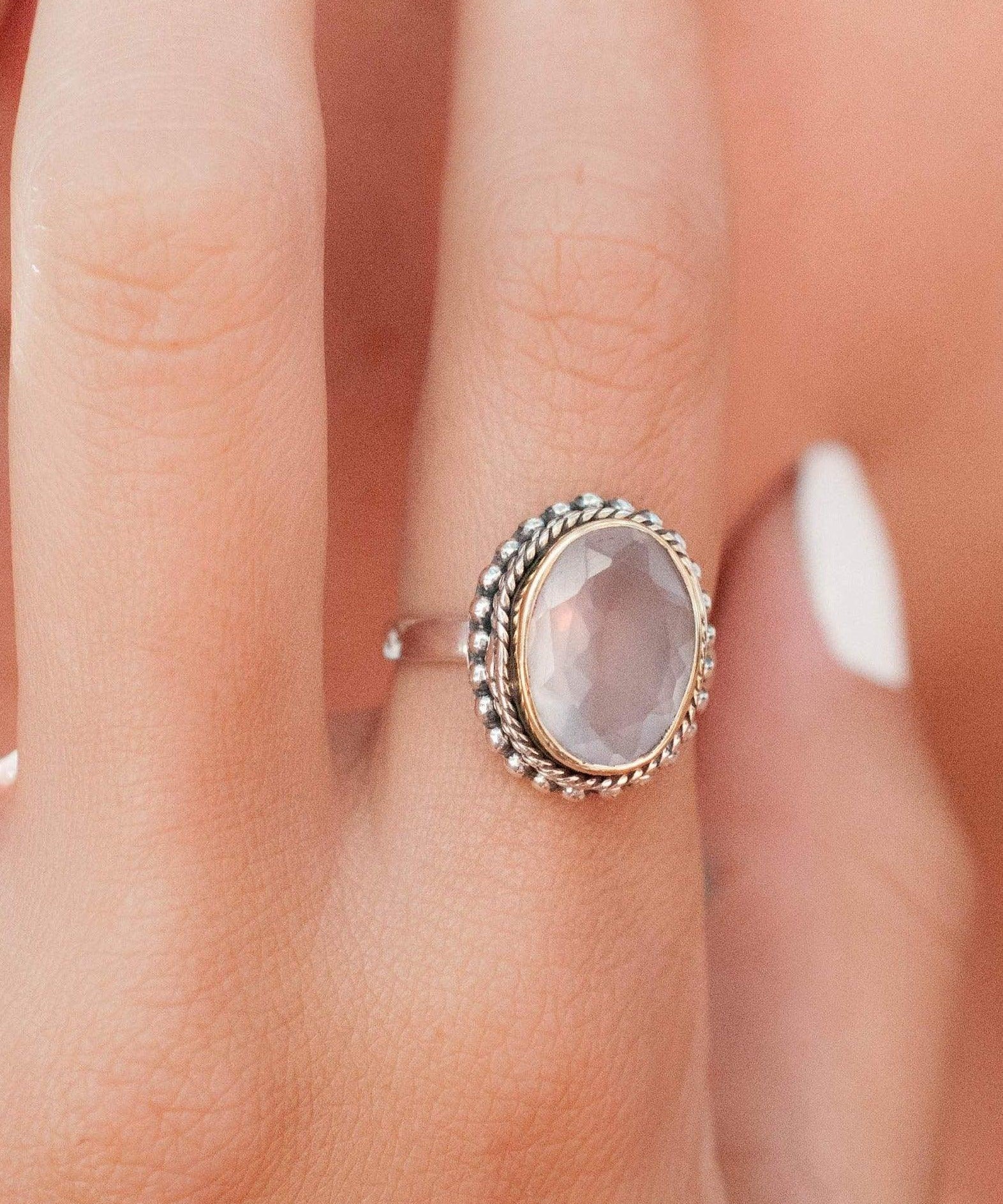 Rose Quartz Ring ~Sterling Silver 925 ~MR001 - Maresia Jewelry