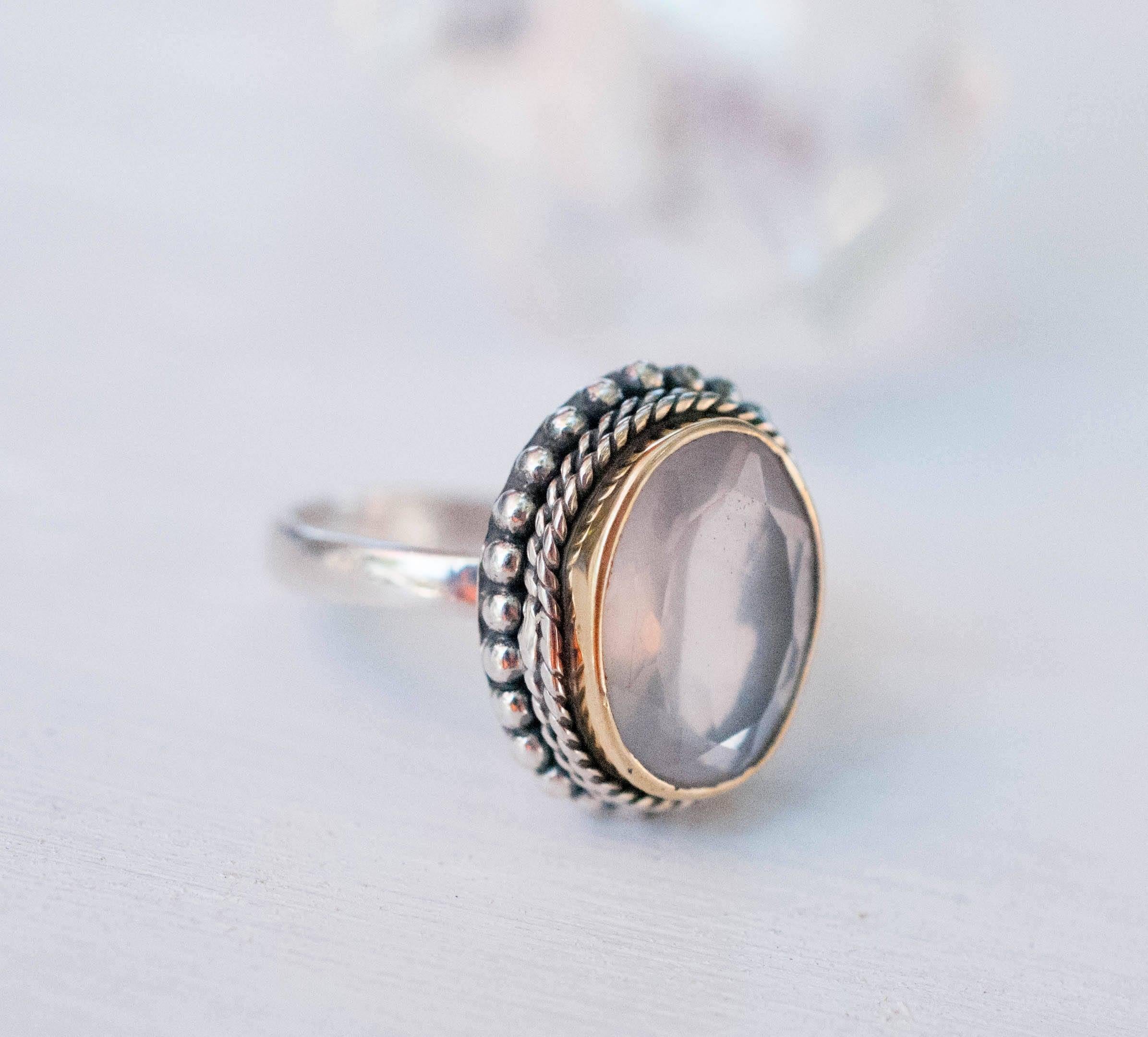 Rose Quartz Ring ~Sterling Silver 925 ~MR001 - Maresia Jewelry