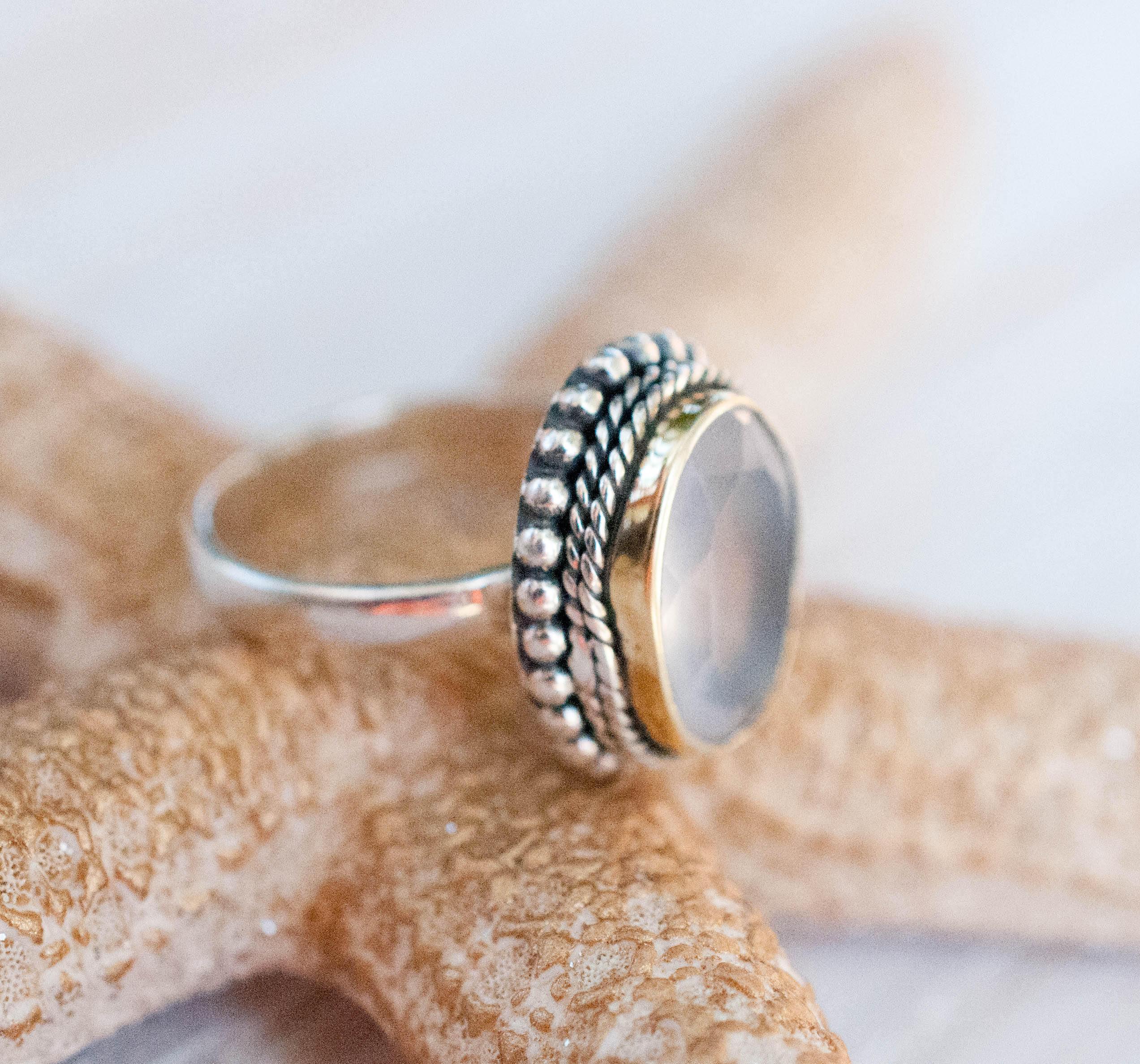 Rose Quartz Ring ~Sterling Silver 925 ~MR001 - Maresia Jewelry