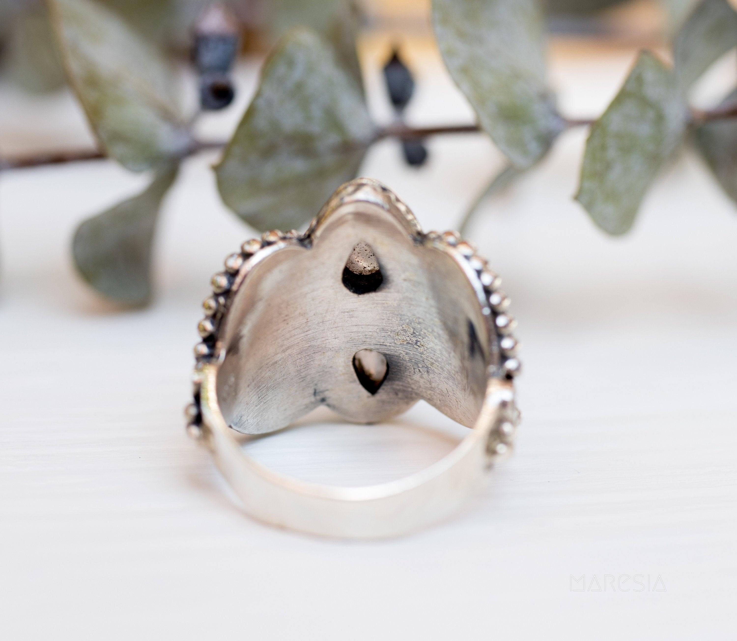 Rose Quartz Ring~Sterling Silver 925 ~ MR095 - Maresia Jewelry