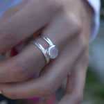Rose Quartz Ring ~ Sterling Silver 925 ~ MR182 - Maresia Jewelry