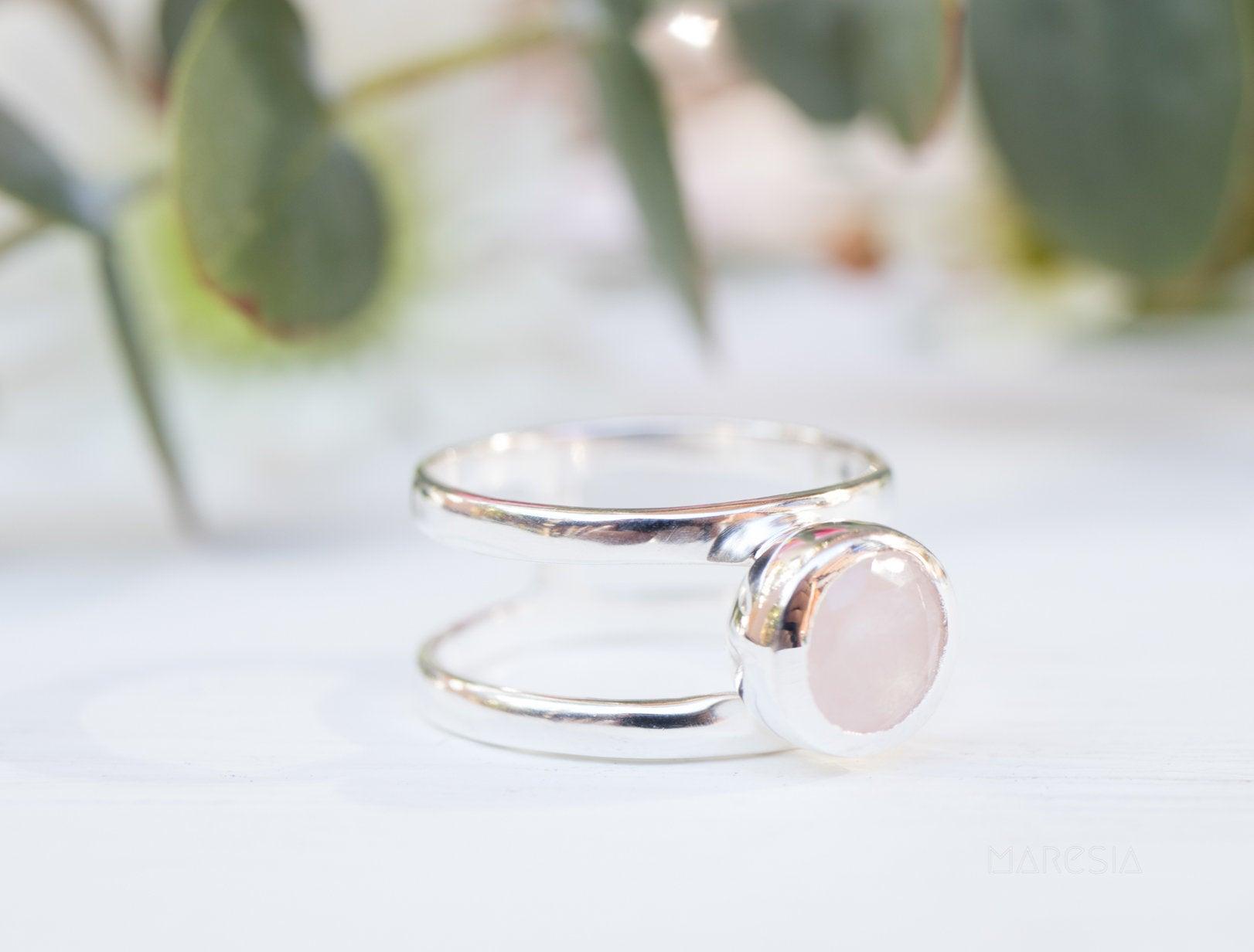 Rose Quartz Ring ~ Sterling Silver 925 ~ MR182 - Maresia Jewelry