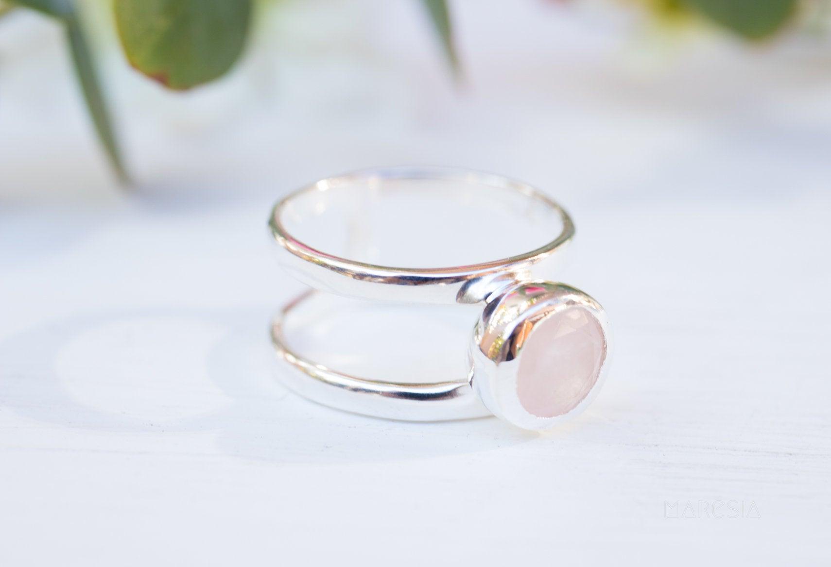 Rose Quartz Ring ~ Sterling Silver 925 ~ MR182 - Maresia Jewelry