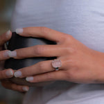 Rose Quartz Ring ~ Rectangular ring ~ Sterling Silver 925 ~ Gemstone~Jewelry ~ Statement ~ Boho ~ Handmade ~ Bohemian ~Hippie ~Gypsy ~ MR222