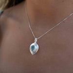 Labradorite, Aqua Chalcedony, Rose Quartz, Moonstone ~ Tear Drop ~ Sterling Silver ~ Charm ~ Layered ~ minimalist ~ delicate MP014