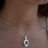 Labradorite, Aqua Chalcedony, Rose Quartz, Moonstone ~ Tear Drop ~ Sterling Silver ~ Charm ~ Layered ~ minimalist ~ delicate MP014