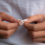 Rose Quartz Tear Drop Ring ~ Gemstone ~ Natural ~ Sterling Silver 925 ~ Jewelry ~ Handmade~ January Birthstone -MR226