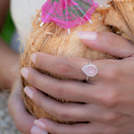 Rose Quartz Tear Drop Ring ~ Gemstone ~ Natural ~ Sterling Silver 925 ~ Jewelry ~ Handmade~ January Birthstone -MR226
