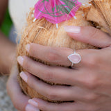 Rose Quartz Tear Drop Ring ~ Gemstone ~ Natural ~ Sterling Silver 925 ~ Jewelry ~ Handmade~ January Birthstone -MR226