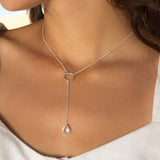 Rose Quartz Y Necklace ~ Sterling Silver 925 - Maresia Jewelry