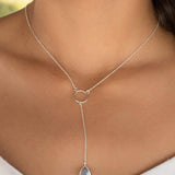 Rose Quartz Y Necklace ~ Sterling Silver 925 - Maresia Jewelry
