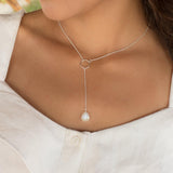 Rose Quartz Y Necklace ~ Sterling Silver 925 - Maresia Jewelry