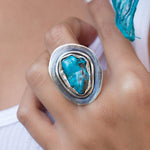 Rough Turquoise Ring ~ Sterling Silver 925 ~ MR035 - Maresia Jewelry