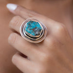 Rough Turquoise Ring ~ Sterling Silver 925 ~ MR035 - Maresia Jewelry