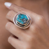 Rough Turquoise Ring ~ Sterling Silver 925 ~ MR035 - Maresia Jewelry