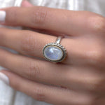 Round Moonstone Ring ~ Sterling Silver 925 Gold Vermeil ~MR026 - Maresia Jewelry