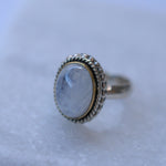 Round Moonstone Ring ~ Sterling Silver 925 Gold Vermeil ~MR026 - Maresia Jewelry