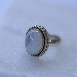 Round Moonstone Ring ~ Sterling Silver 925 Gold Vermeil ~MR026 - Maresia Jewelry