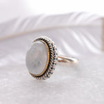 Round Moonstone Ring ~ Sterling Silver 925 Gold Vermeil ~MR026 - Maresia Jewelry
