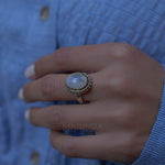 Round Moonstone Ring ~ Sterling Silver 925 Gold Vermeil ~MR026 - Maresia Jewelry