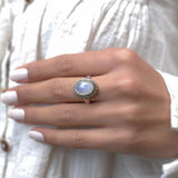 Round Moonstone Ring ~ Sterling Silver 925 Gold Vermeil ~MR026 - Maresia Jewelry