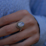 Round Moonstone Ring ~ Sterling Silver 925 Gold Vermeil ~MR026 - Maresia Jewelry