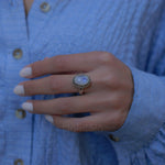 Round Moonstone Ring ~ Sterling Silver 925 Gold Vermeil ~MR026 - Maresia Jewelry