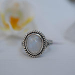 Round Moonstone Ring ~ Sterling Silver 925 ~MR030 - Maresia Jewelry