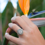 Round Moonstone Ring ~ Sterling Silver 925 ~MR030 - Maresia Jewelry