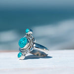 Round Turquoise Ring ~ Sterling Silver 925 ~ MR121 - Maresia Jewelry