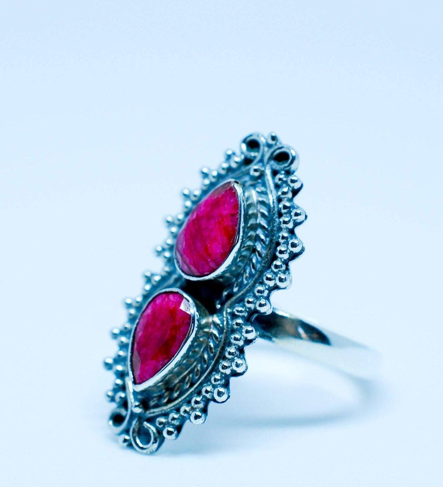 Ruby Ring ~ Sterling Silver 925 ~ MR040 - Maresia Jewelry