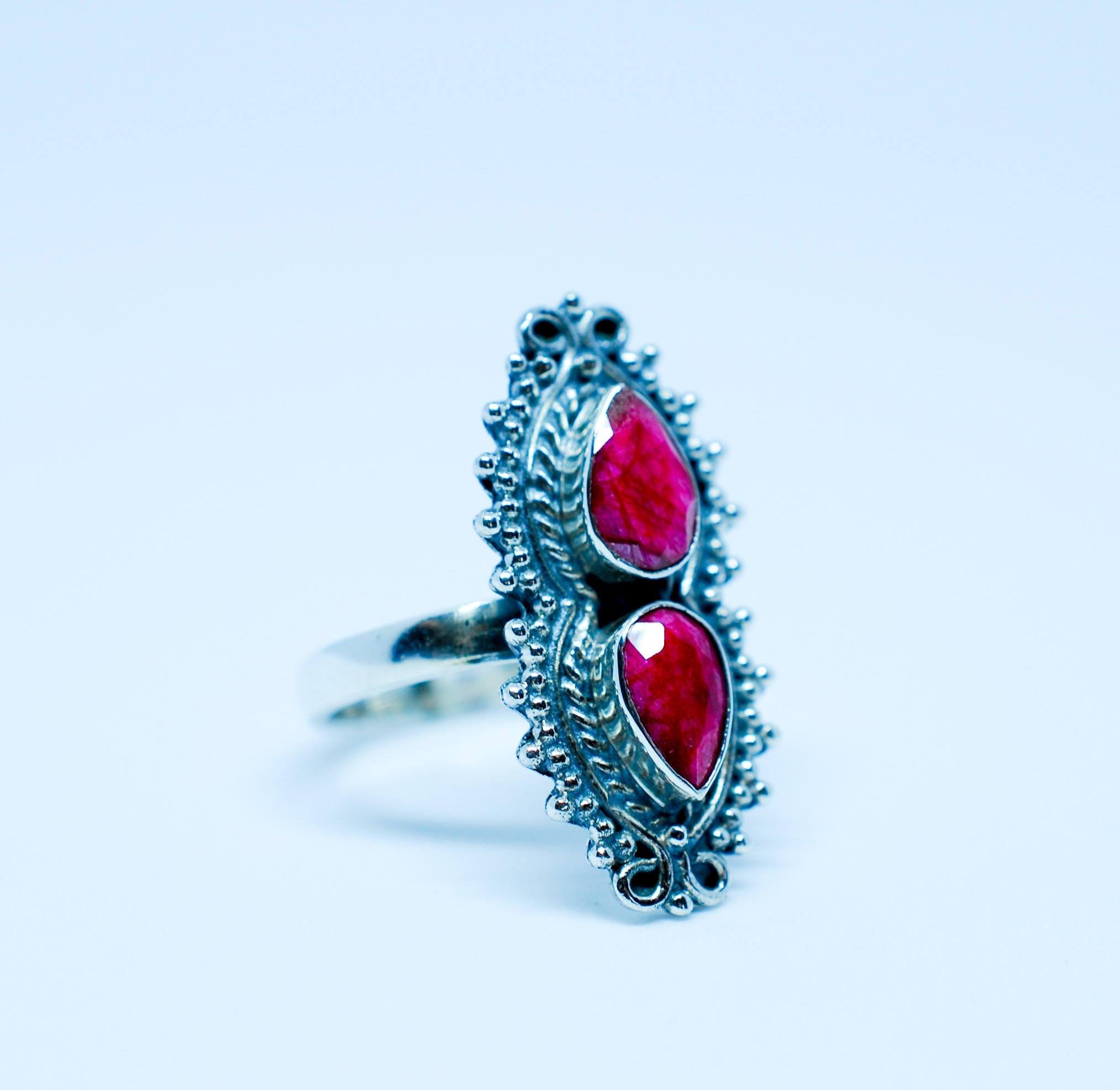 Ruby Ring ~ Sterling Silver 925 ~ MR040 - Maresia Jewelry