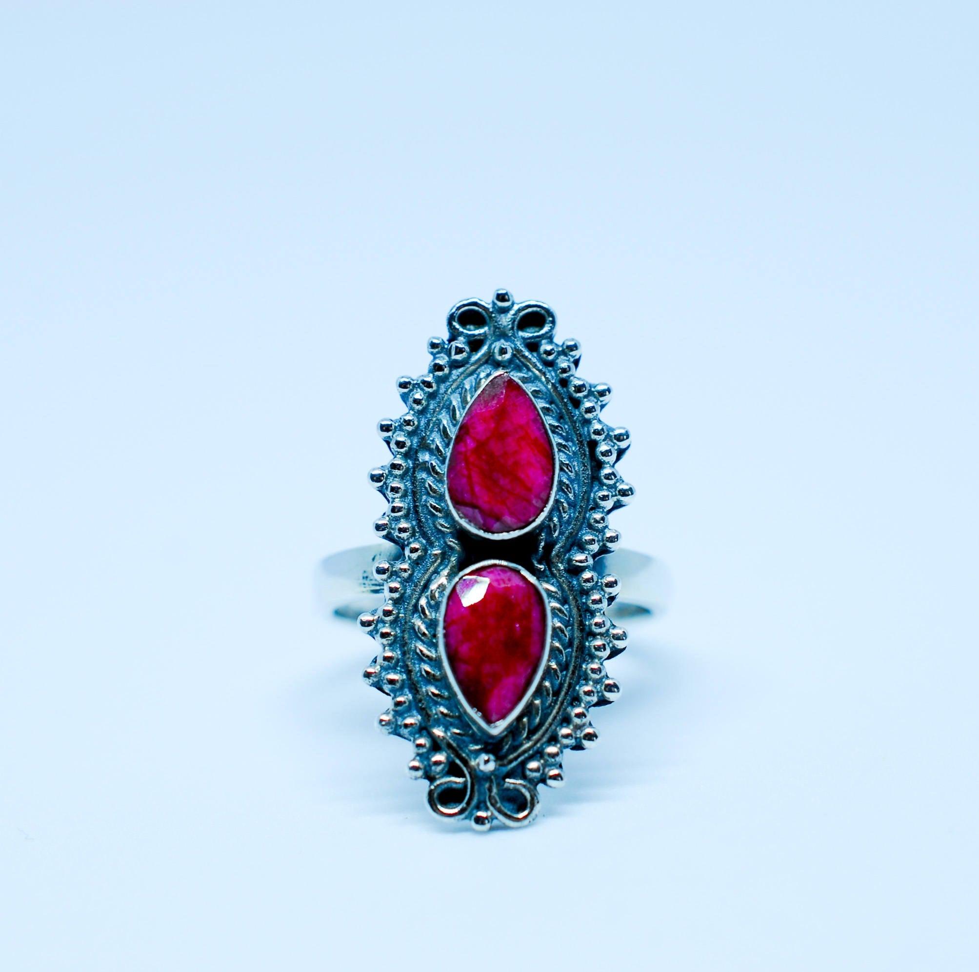 Ruby Ring ~ Sterling Silver 925 ~ MR040 - Maresia Jewelry