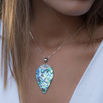 Sarah leaf Pendant ~ Abalone ~ Sterling Silver 925 ~SMP016 - Maresia Jewelry