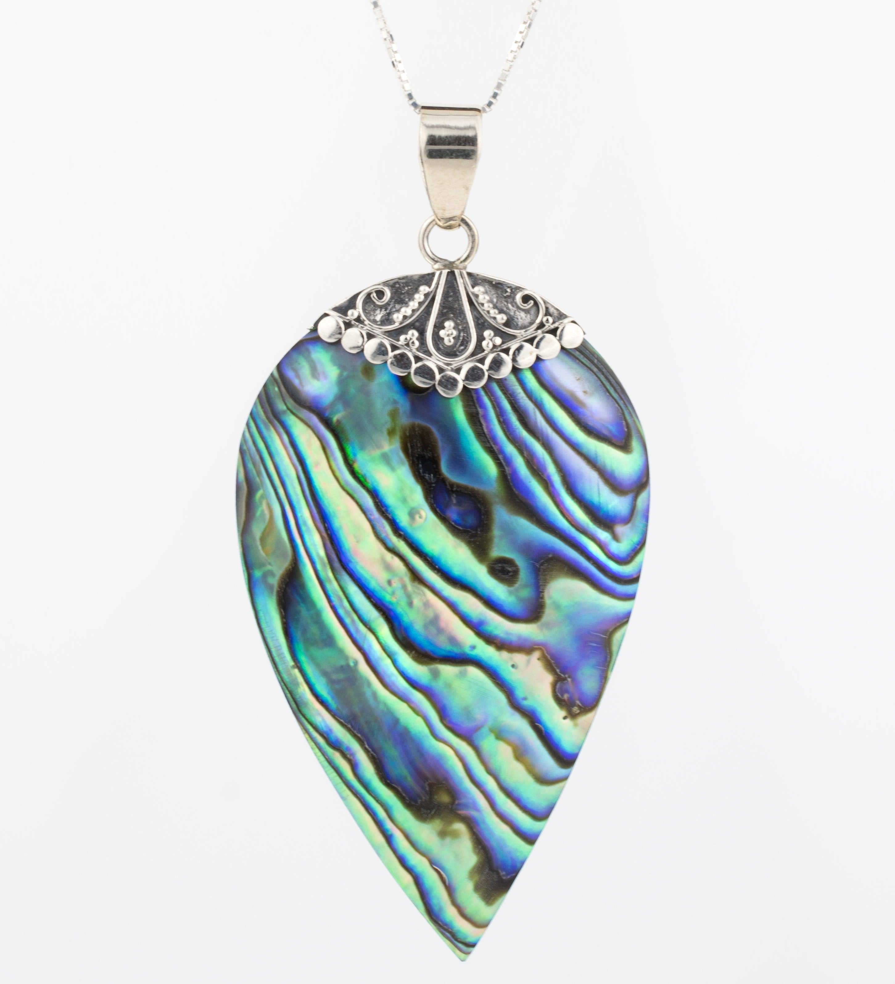 Sarah leaf Pendant ~ Abalone ~ Sterling Silver 925 - Maresia Jewelry