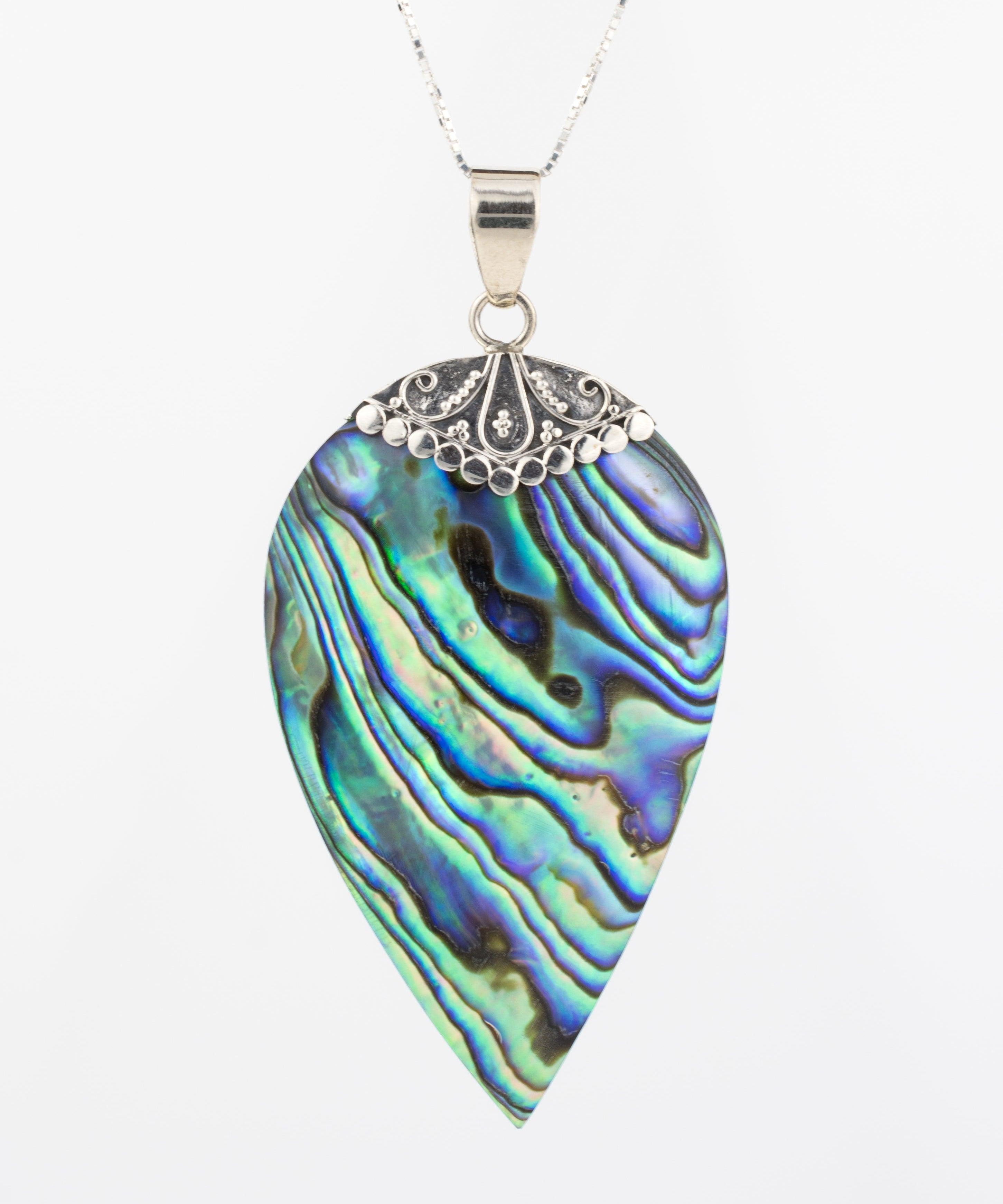 Sarah leaf Pendant ~ Abalone ~ Sterling Silver 925 - Maresia Jewelry