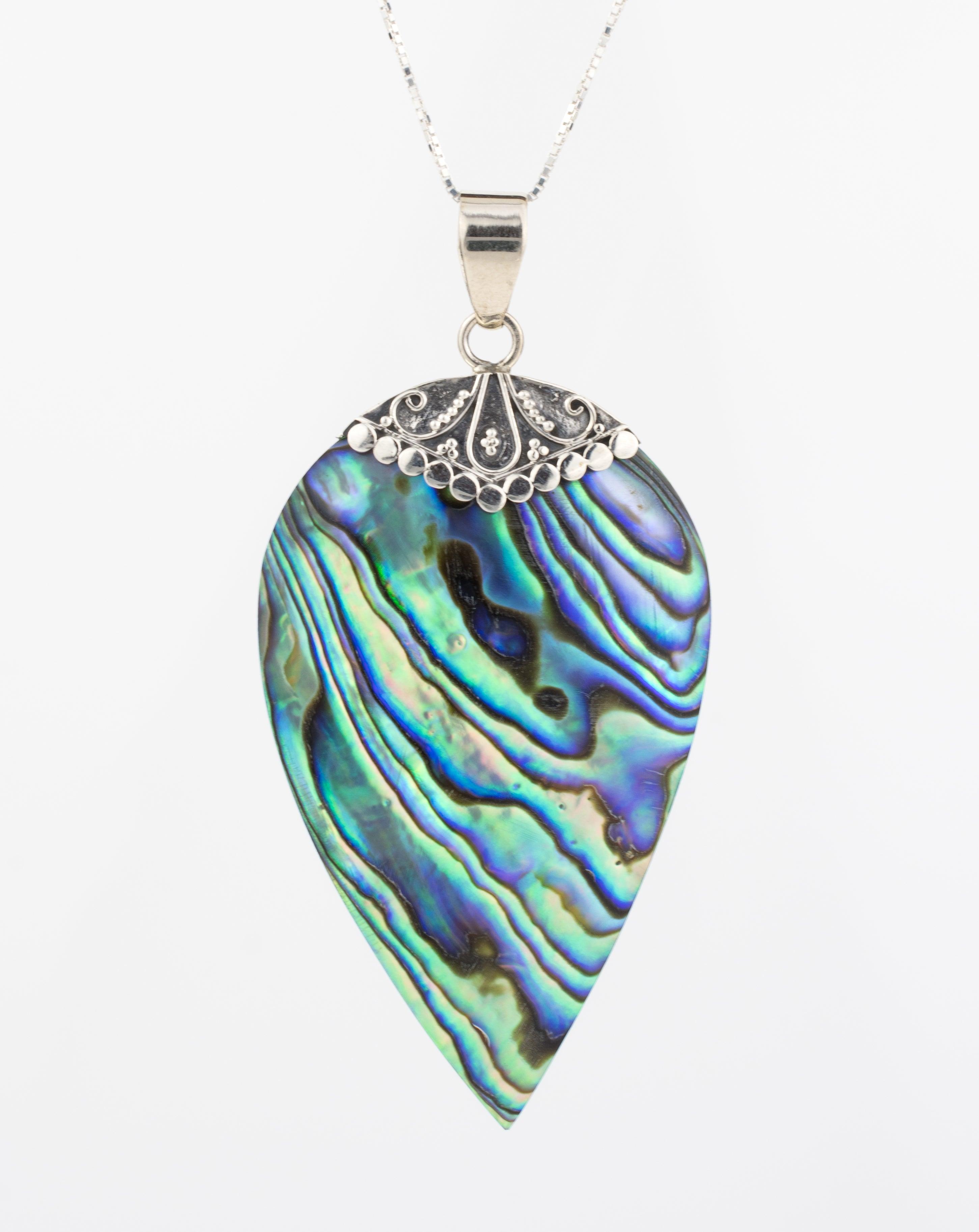 Sarah leaf Pendant ~ Abalone ~ Sterling Silver 925 - Maresia Jewelry