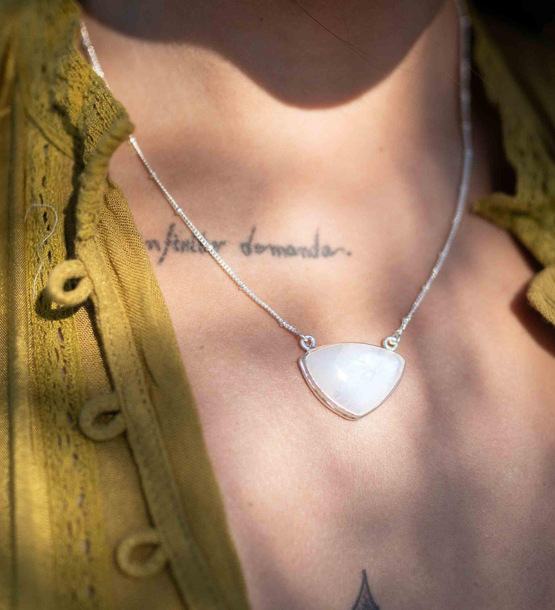 Moonstone half moon Necklace ~ Sterling Silver 925 ~Jewelry ~ Gift For Her ~ Minimalist~ Handmade~ Thin Chain~ Delicate ~Layered ~ MN088