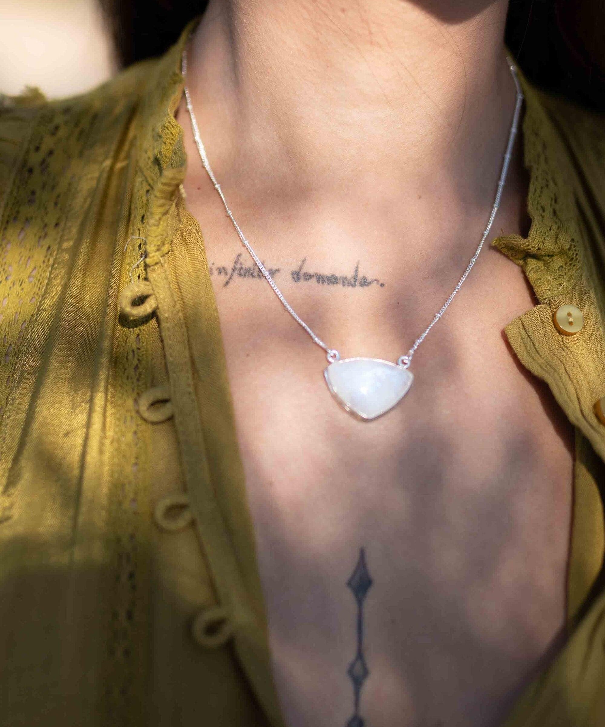 Moonstone half moon Necklace ~ Sterling Silver 925 ~Jewelry ~ Gift For Her ~ Minimalist~ Handmade~ Thin Chain~ Delicate ~Layered ~ MN088