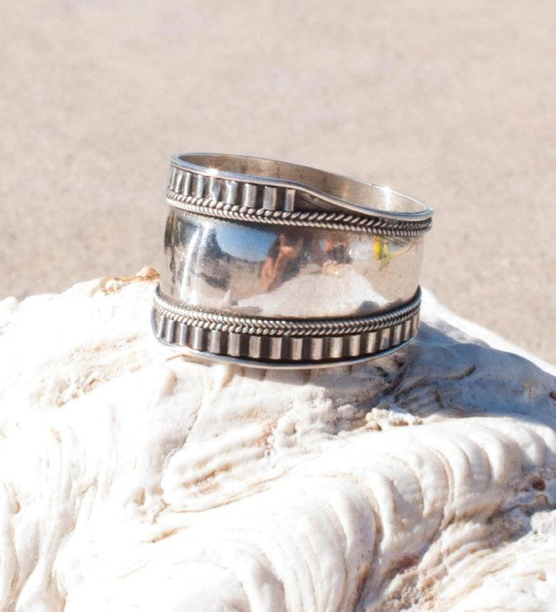 Silver Surfer Large band Ring ~ Sterling Silver 925~SMR003 - Maresia Jewelry